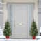 2 Pack 3.5ft. Pre-Lit Faux Cashmere Artificial Potted Christmas Tree, Warm White LED Lights